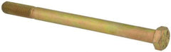 Value Collection - 3/8-24 UNF, 5" Length Under Head Hex Head Cap Screw - Partially Threaded, Grade 8 Alloy Steel, Zinc-Plated Finish, 9/16" Hex - USA Tool & Supply