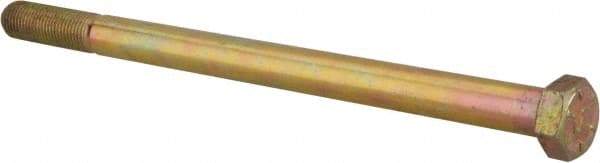 Value Collection - 3/8-24 UNF, 6" Length Under Head Hex Head Cap Screw - Partially Threaded, Grade 8 Alloy Steel, Zinc-Plated Finish, 9/16" Hex - USA Tool & Supply