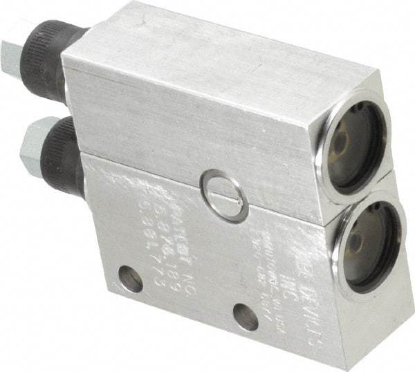 LDI Industries - 0.16 cc Output per Cycle, 2 Outlet Central Lubrication System Air-Operated Pump - 1" Wide x 4-3/64" High, Oil/Grease, 1/8-27 Outlet Thread, NPTF - USA Tool & Supply
