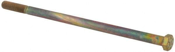 Value Collection - 3/8-24 UNF, 8" Length Under Head Hex Head Cap Screw - Partially Threaded, Grade 8 Alloy Steel, Zinc-Plated Finish, 9/16" Hex - USA Tool & Supply