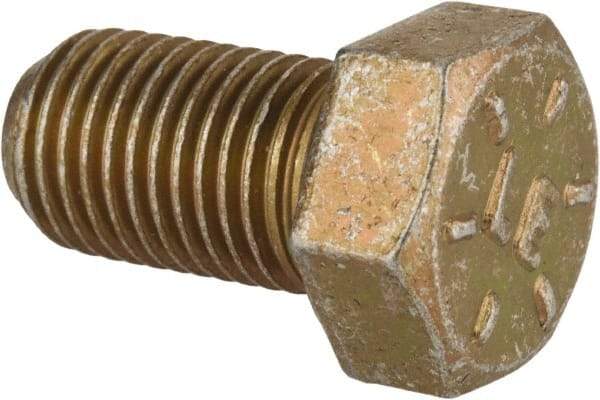 Value Collection - 7/16-20 UNF, 3/4" Length Under Head Hex Head Cap Screw - Fully Threaded, Grade 8 Alloy Steel, Zinc-Plated Finish, 5/8" Hex - USA Tool & Supply