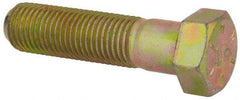 Value Collection - 7/16-20 UNF, 1-3/4" Length Under Head Hex Head Cap Screw - Partially Threaded, Grade 8 Alloy Steel, Zinc-Plated Finish, 5/8" Hex - USA Tool & Supply
