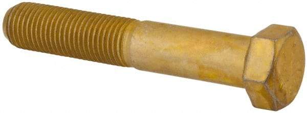 Value Collection - 7/16-20 UNF, 2-1/2" Length Under Head Hex Head Cap Screw - Partially Threaded, Grade 8 Alloy Steel, Zinc-Plated Finish, 5/8" Hex - USA Tool & Supply