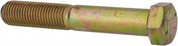 Value Collection - 7/16-20 UNF, 2-3/4" Length Under Head Hex Head Cap Screw - Partially Threaded, Grade 8 Alloy Steel, Zinc-Plated Finish, 5/8" Hex - USA Tool & Supply