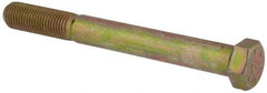 Value Collection - 7/16-20 UNF, 4" Length Under Head Hex Head Cap Screw - Partially Threaded, Grade 8 Alloy Steel, Zinc-Plated Finish, 5/8" Hex - USA Tool & Supply