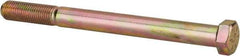 Made in USA - 7/16-20 UNF, 5" Length Under Head Hex Head Cap Screw - Partially Threaded, Grade 8 Alloy Steel, Zinc-Plated Finish, 5/8" Hex - USA Tool & Supply