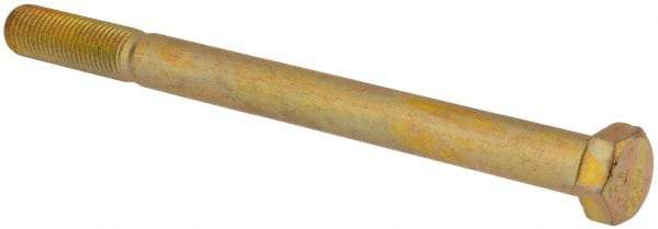 Value Collection - 7/16-20 UNF, 5-1/2" Length Under Head Hex Head Cap Screw - Partially Threaded, Grade 8 Alloy Steel, Zinc-Plated Finish, 5/8" Hex - USA Tool & Supply