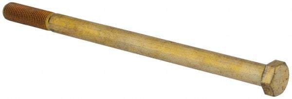 Value Collection - 7/16-20 UNF, 7" Length Under Head Hex Head Cap Screw - Partially Threaded, Grade 8 Alloy Steel, Zinc-Plated Finish, 5/8" Hex - USA Tool & Supply