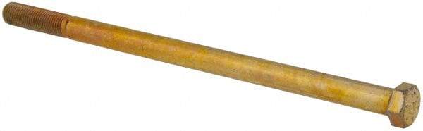 Value Collection - 7/16-20 UNF, 8" Length Under Head Hex Head Cap Screw - Partially Threaded, Grade 8 Alloy Steel, Zinc-Plated Finish, 5/8" Hex - USA Tool & Supply