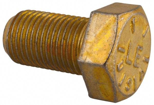 Value Collection - 1/2-20 UNF, 7/8" Length Under Head Hex Head Cap Screw - Fully Threaded, Grade 8 Alloy Steel, Zinc-Plated Finish, 3/4" Hex - USA Tool & Supply