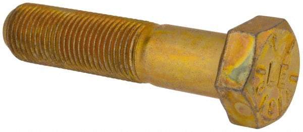 Value Collection - 1/2-20 UNF, 2-1/4" Length Under Head Hex Head Cap Screw - Partially Threaded, Grade 8 Alloy Steel, Zinc-Plated Finish, 3/4" Hex - USA Tool & Supply