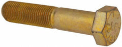 Value Collection - 1/2-20 UNF, 2-1/2" Length Under Head Hex Head Cap Screw - Partially Threaded, Grade 8 Alloy Steel, Zinc-Plated Finish, 3/4" Hex - USA Tool & Supply