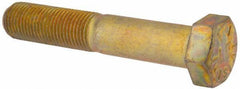 Made in USA - 1/2-20 UNF, 2-3/4" Length Under Head Hex Head Cap Screw - Partially Threaded, Grade 8 Alloy Steel, Zinc-Plated Finish, 3/4" Hex - USA Tool & Supply
