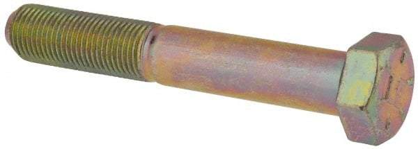 Value Collection - 1/2-20 UNF, 3-1/4" Length Under Head Hex Head Cap Screw - Partially Threaded, Grade 8 Alloy Steel, Zinc-Plated Finish, 3/4" Hex - USA Tool & Supply