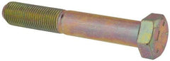Value Collection - 1/2-20 UNF, 3-1/4" Length Under Head Hex Head Cap Screw - Partially Threaded, Grade 8 Alloy Steel, Zinc-Plated Finish, 3/4" Hex - USA Tool & Supply