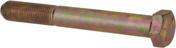 Value Collection - 1/2-20 UNF, 4" Length Under Head Hex Head Cap Screw - Partially Threaded, Grade 8 Alloy Steel, Zinc-Plated Finish, 3/4" Hex - USA Tool & Supply