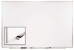 Ghent - 48-1/2" High x 96-1/2" Wide Porcelain on Steel Magnetic Marker Board - Aluminum Frame, 2.63" Deep - USA Tool & Supply