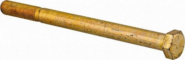 Value Collection - 1/2-20 UNF, 6-1/2" Length Under Head Hex Head Cap Screw - Partially Threaded, Grade 8 Alloy Steel, Zinc-Plated Finish, 3/4" Hex - USA Tool & Supply