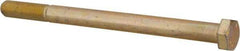 Made in USA - 1/2-20 UNF, 7" Length Under Head Hex Head Cap Screw - Partially Threaded, Grade 8 Alloy Steel, Zinc-Plated Finish, 3/4" Hex - USA Tool & Supply