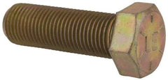 Value Collection - 9/16-18 UNF, 1-3/4" Length Under Head Hex Head Cap Screw - Fully Threaded, Grade 8 Alloy Steel, Zinc-Plated Finish, 13/16" Hex - USA Tool & Supply