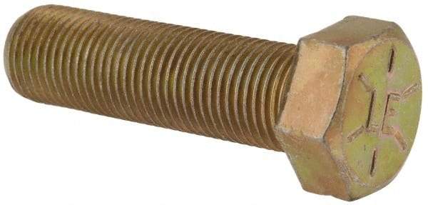 Value Collection - 9/16-18 UNF, 2" Length Under Head Hex Head Cap Screw - Fully Threaded, Grade 8 Alloy Steel, Zinc-Plated Finish, 13/16" Hex - USA Tool & Supply