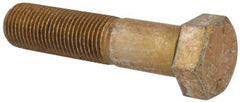 Value Collection - 9/16-18 UNF, 2-1/2" Length Under Head Hex Head Cap Screw - Partially Threaded, Grade 8 Alloy Steel, Zinc-Plated Finish, 13/16" Hex - USA Tool & Supply
