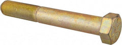 Value Collection - 9/16-18 UNF, 4" Length Under Head Hex Head Cap Screw - Partially Threaded, Grade 8 Alloy Steel, Zinc-Plated Finish, 13/16" Hex - USA Tool & Supply