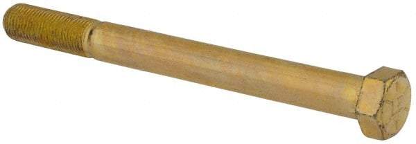 Value Collection - 9/16-18 UNF, 6" Length Under Head Hex Head Cap Screw - Partially Threaded, Grade 8 Alloy Steel, Zinc-Plated Finish, 13/16" Hex - USA Tool & Supply