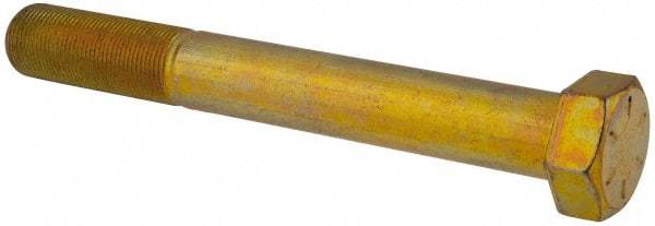 Value Collection - 1-1/4 - 12 UNF, 10" Length Under Head Hex Head Cap Screw - Partially Threaded, Grade 8 Alloy Steel, Zinc-Plated Finish, 1-7/8" Hex - USA Tool & Supply