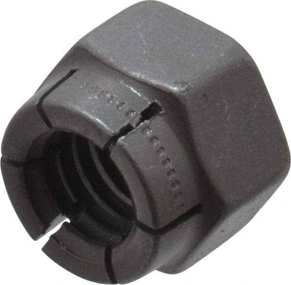 Flex-Loc - 3/8-16 UNC Grade 2 Hex Lock Nut with Expanding Flex Top - Uncoated, Meets Military Specifications - USA Tool & Supply