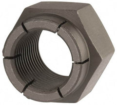 Flex-Loc - 1-12 UNJF Grade 2 Hex Lock Nut with Expanding Flex Top - 1-7/16" Width Across Flats, Uncoated, Meets Military Specifications - USA Tool & Supply