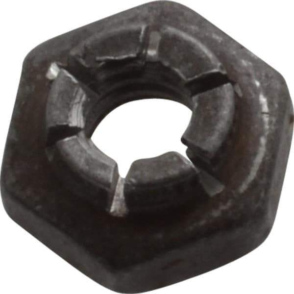 Flex-Loc - #10-24 UNJC Grade 2 Hex Lock Nut with Expanding Flex Top - 3/16" High, Uncoated, Meets Military Specifications - USA Tool & Supply