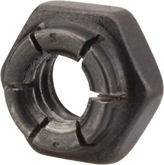 Flex-Loc - 1/4-20 UNC Grade 2 Hex Lock Nut with Expanding Flex Top - 7/32" High, Uncoated, Meets Military Specifications - USA Tool & Supply