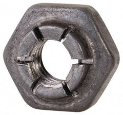 Flex-Loc - #10-32 UNJF Grade 2 Hex Lock Nut with Expanding Flex Top - 3/16" High, Uncoated, Meets Military Specifications - USA Tool & Supply