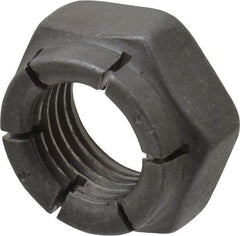 Flex-Loc - 3/8-24 UNJF Grade 2 Hex Lock Nut with Expanding Flex Top - 9/32" High, Uncoated, Meets Military Specifications - USA Tool & Supply