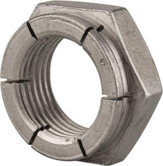 Flex-Loc - 1-12 UNJF Grade 2 Hex Lock Nut with Expanding Flex Top - 1-7/16" Width Across Flats, Uncoated, Meets Military Specifications - USA Tool & Supply