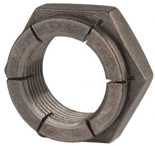 Flex-Loc - 1-14 UNJS Grade 2 Hex Lock Nut with Expanding Flex Top - 1-7/16" Width Across Flats, Uncoated, Meets Military Specifications - USA Tool & Supply