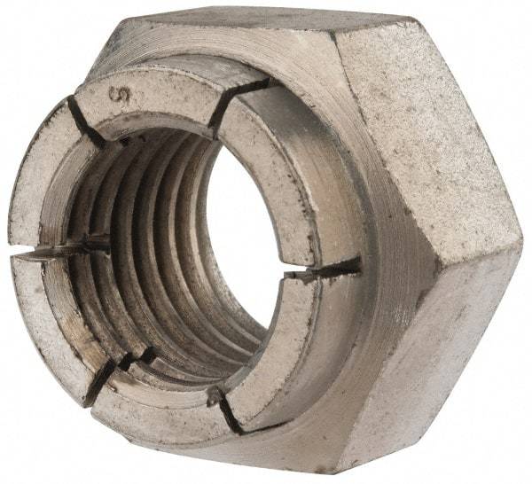 Flex-Loc - 7/8-9 UNC Grade 2 Heavy Hex Lock Nut with Expanding Flex Top - Cadmium-Plated Finish, Meets Military Specifications - USA Tool & Supply