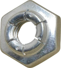 Flex-Loc - 1/4-20 UNC Grade 2 Heavy Hex Lock Nut with Expanding Flex Top - 7/32" High, Cadmium-Plated Finish, Meets Military Specifications - USA Tool & Supply