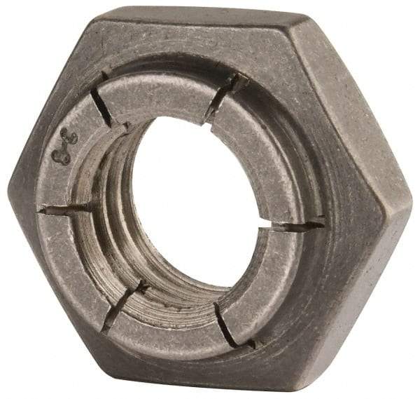 Flex-Loc - 1/2-13 UNC 18-8 Heavy Hex Lock Nut with Expanding Flex Top - Uncoated, Meets Military Specifications - USA Tool & Supply