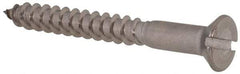 Value Collection - #12, 2" OAL, Slotted Drive, Flat Head Wood Screw - Stainless Steel, Grade 18-8 - USA Tool & Supply