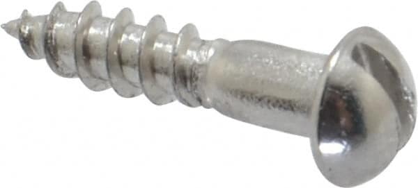 Value Collection - #4, 1/2" Length Under Head, Slotted Drive, Round Head Wood Screw - USA Tool & Supply