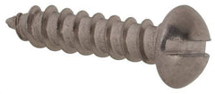 Value Collection - #8, 3/4" Length Under Head, Slotted Drive, Round Head Wood Screw - Stainless Steel, Grade 18-8 - USA Tool & Supply