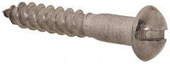 Value Collection - #8, 1" Length Under Head, Slotted Drive, Round Head Wood Screw - Stainless Steel, Grade 18-8 - USA Tool & Supply