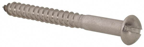 Value Collection - #10, 2" Length Under Head, Slotted Drive, Round Head Wood Screw - Stainless Steel, Grade 18-8 - USA Tool & Supply