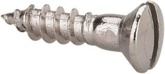 Value Collection - #4, 1/2" Length Under Head, Slotted Drive, Oval Head Wood Screw - Stainless Steel, Grade 18-8 - USA Tool & Supply