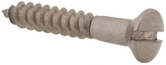 Value Collection - #4, 3/4" Length Under Head, Slotted Drive, Oval Head Wood Screw - Stainless Steel, Grade 18-8 - USA Tool & Supply