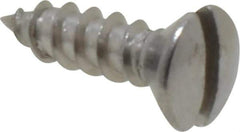 Value Collection - #6, 1/2" Length Under Head, Slotted Drive, Oval Head Wood Screw - Stainless Steel, Grade 18-8 - USA Tool & Supply