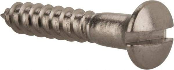 Value Collection - #6, 3/4" Length Under Head, Slotted Drive, Oval Head Wood Screw - Stainless Steel, Grade 18-8 - USA Tool & Supply
