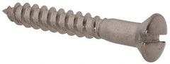 Value Collection - #6, 1" Length Under Head, Slotted Drive, Oval Head Wood Screw - Stainless Steel, Grade 18-8 - USA Tool & Supply